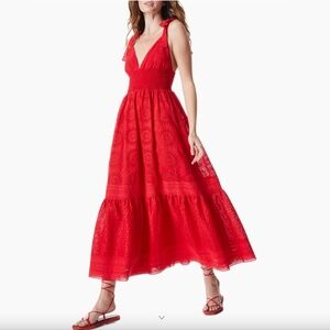 Alice + Olivia Levine Eyelet-Embroidered Maxi Dress size 2